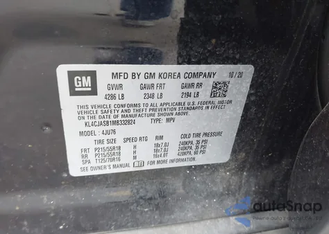 2021 Buick Encore Fwd Preferred z USA, uszkodzony, nr VIN KL4CJASB1MB332824